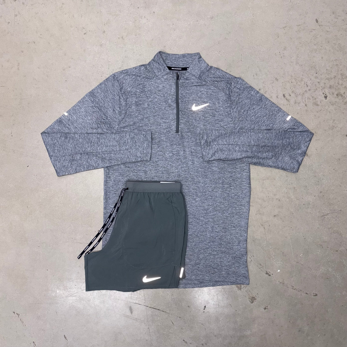 Nike Grey Stride 1/4 Zip x Flex Stride Shorts