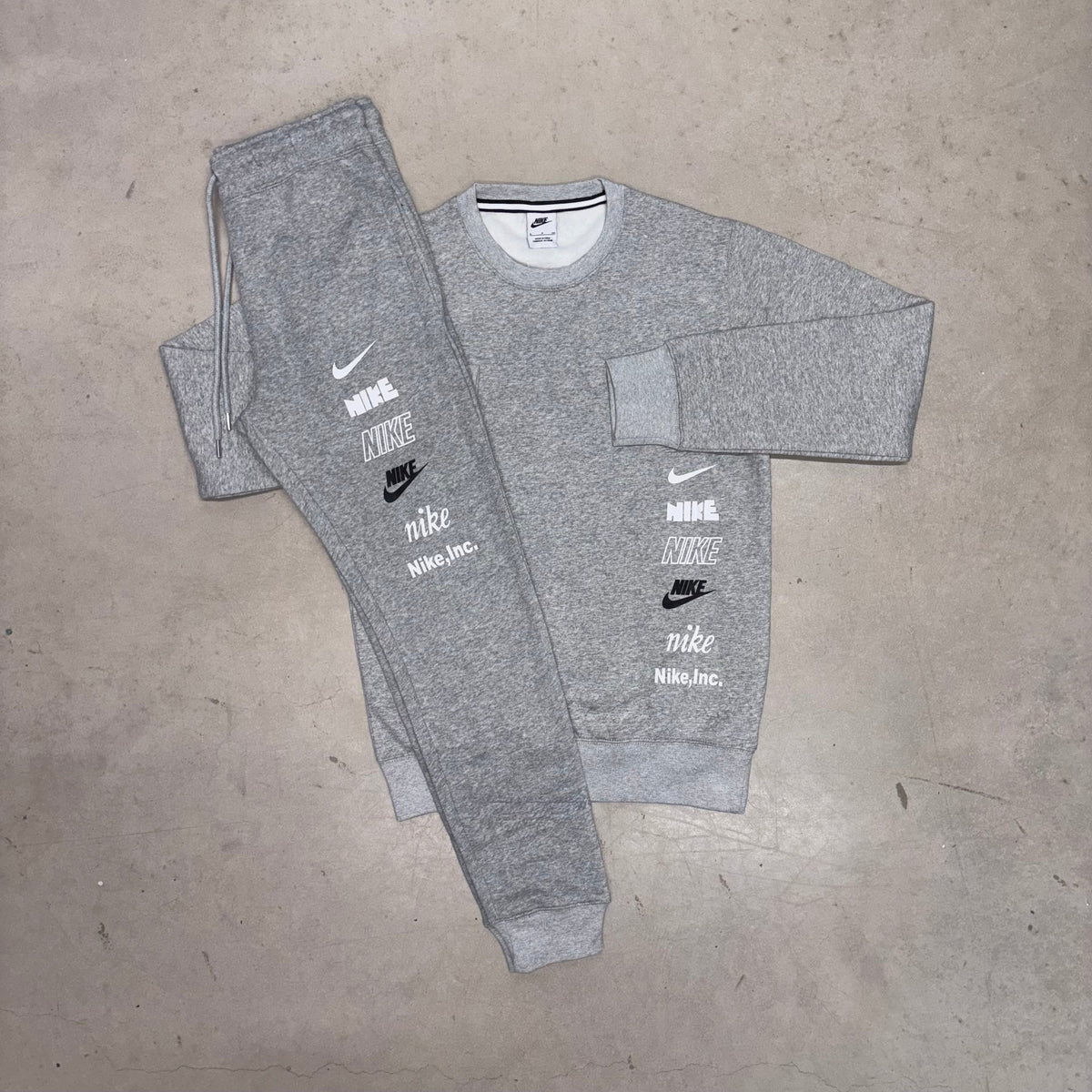Nike Grey Multi-Logo Fleece Tracksuit