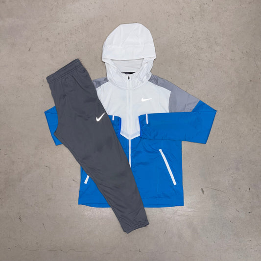 Nike White/Grey/Blue Windrunner Jacket Tracksuit