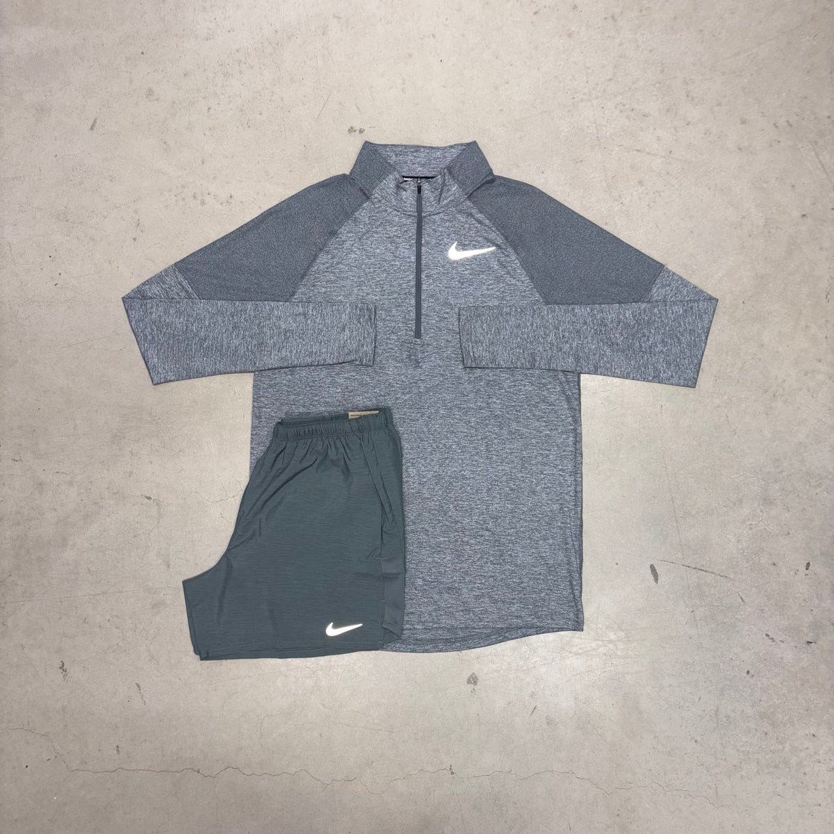 Nike Grey Element 1/4 Zip x Grey Challenger Shorts Set