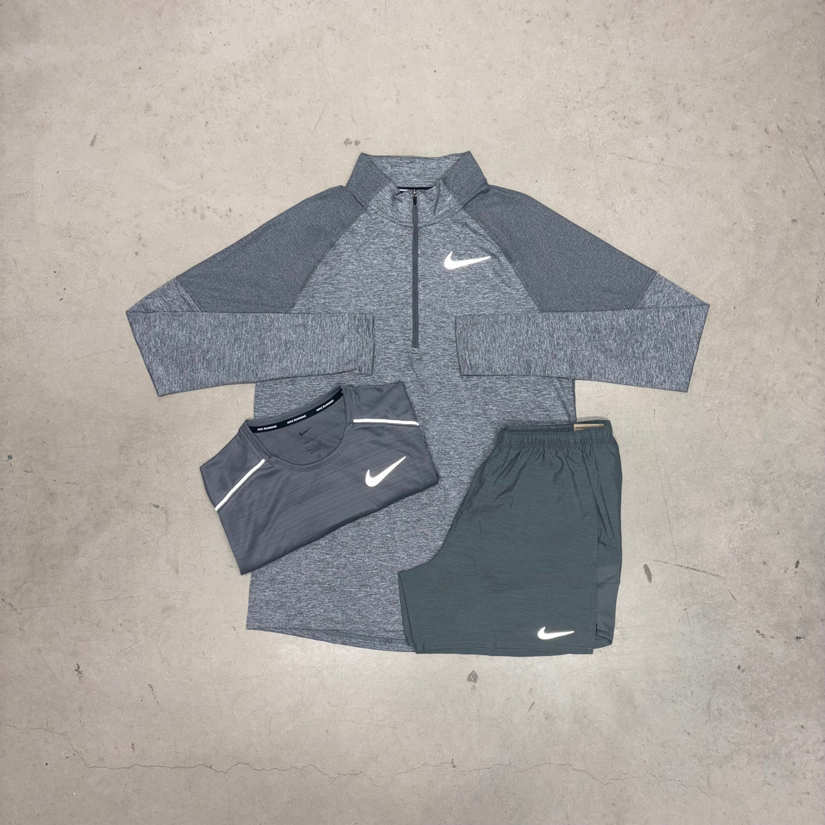 Nike Grey Element 1/4 Zip Short Bundle