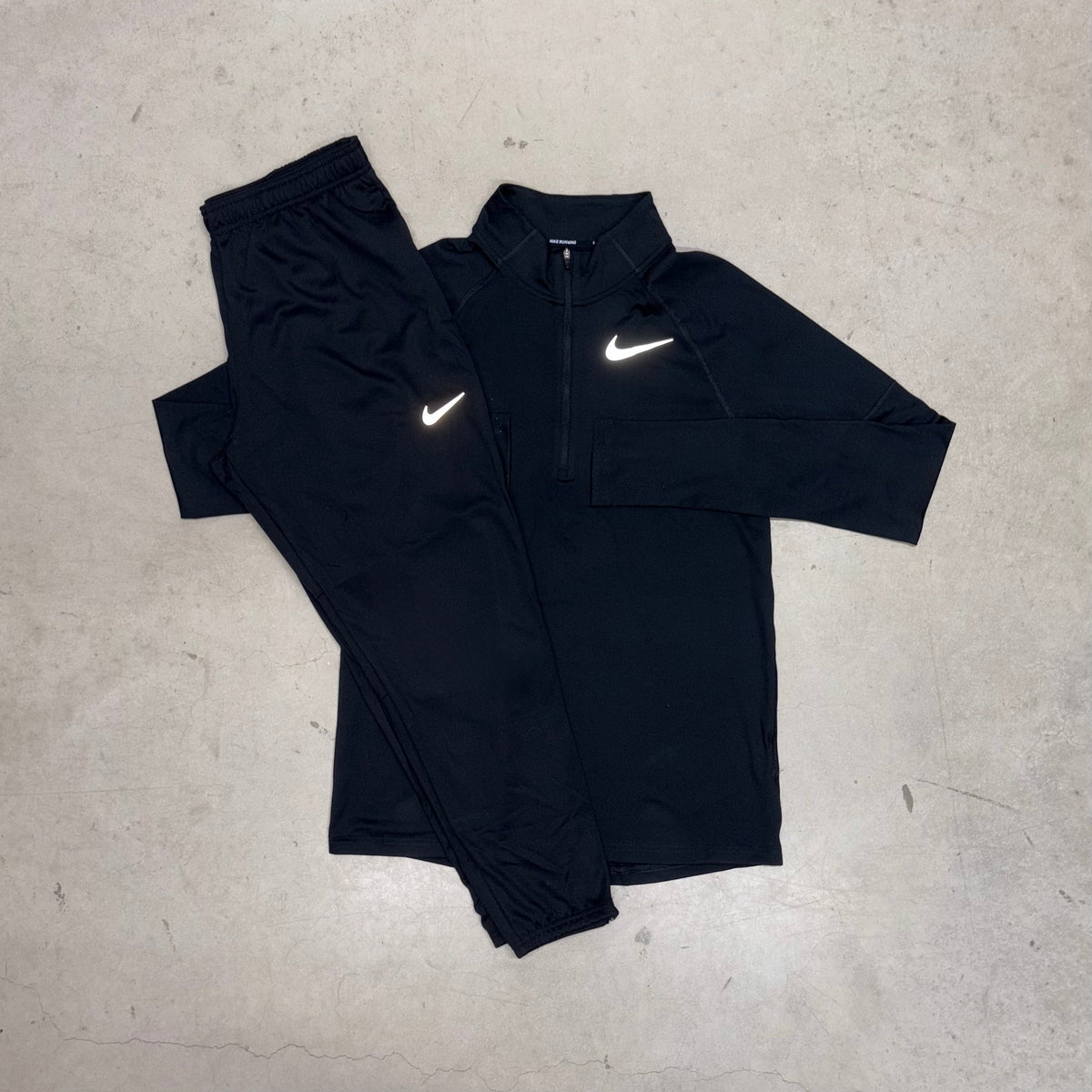 Nike Black Element 1/4 Zip x Black Challenger Pants Tracksuit