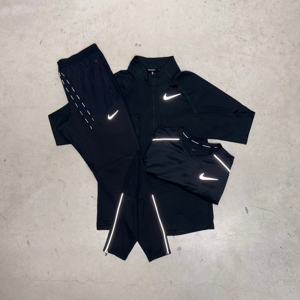 Nike Black Element 1/4 Zip x Phenom Pants Bundle