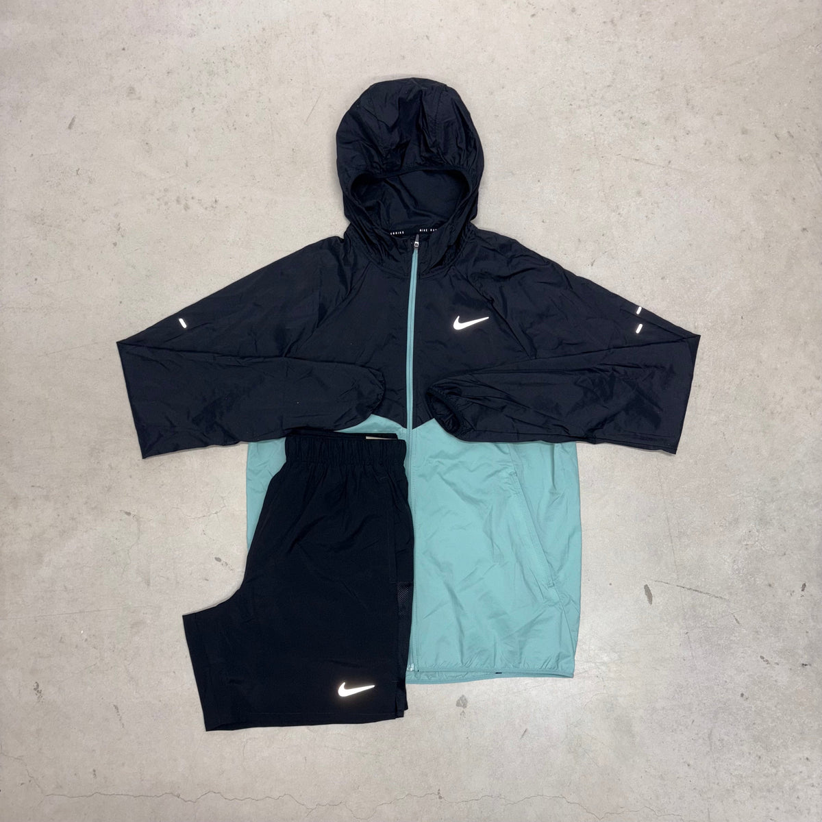 Nike Green/Black Stride Windrunner Jacket x Challenger Short Tracksuit