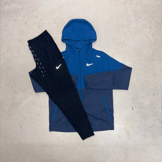Nike Thunder Blue Windrunner Jacket x Black Phenoms Pants Tracksuit