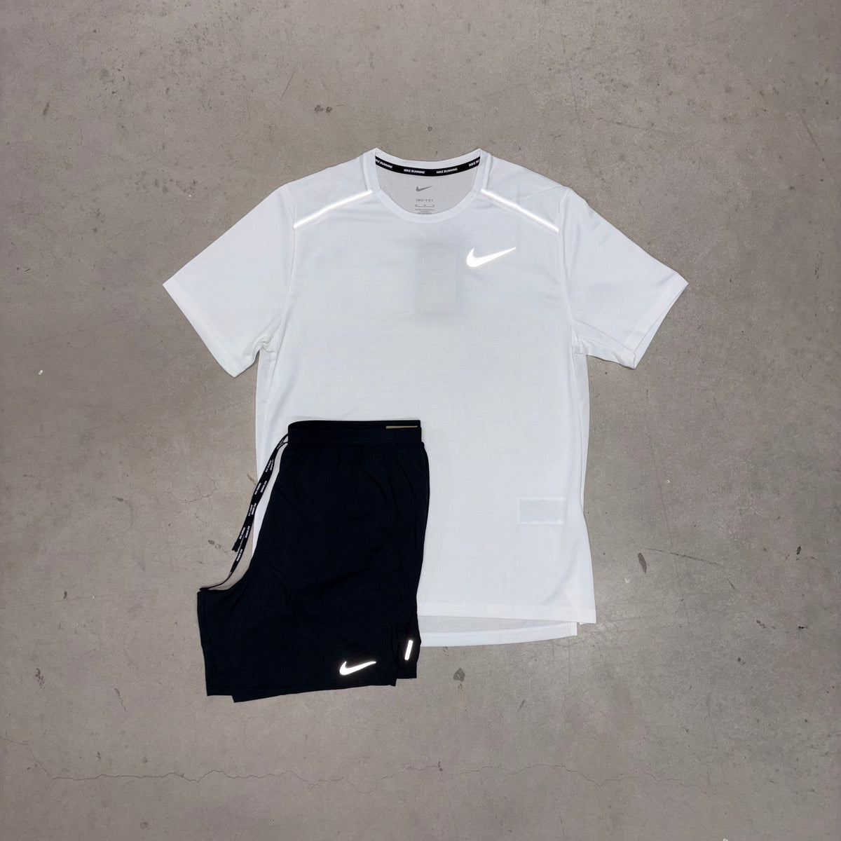 Nike Ice White Miler x Black Flex Stride Short