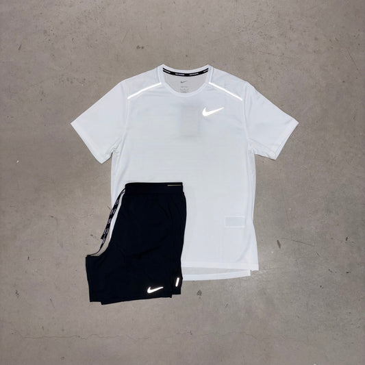 Nike Ice White Miler x Black Flex Stride Short