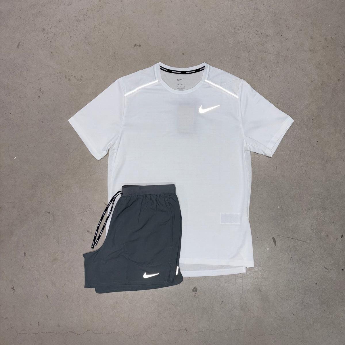 Nike Ice White Miler x Grey Flex Stride Short