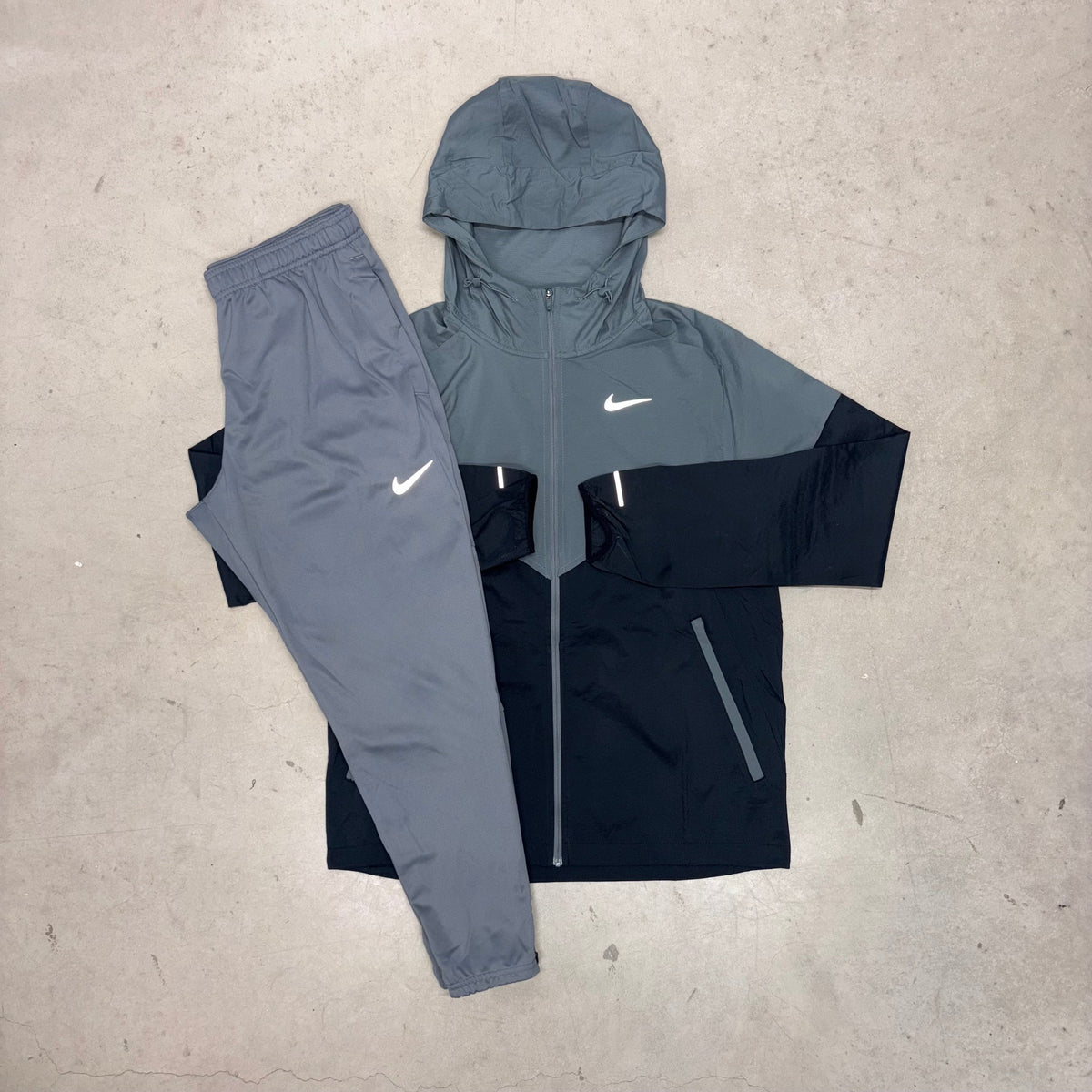 Nike Black/Grey Windrunner Jacket x Grey Challenger Pants