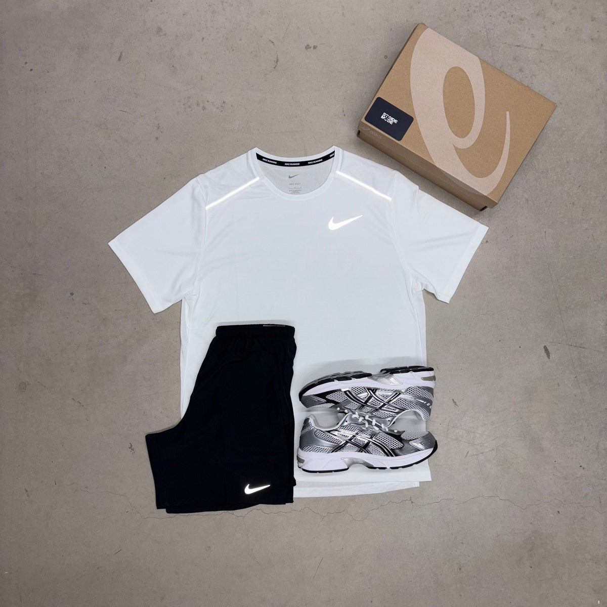 Nike Miler Frost White Miler Black Challenger Set x Gel-1130 Silver/Black/White