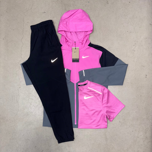 Nike Playful Pink Windrunner Jacket x Black Challenger Pants Full Bundle