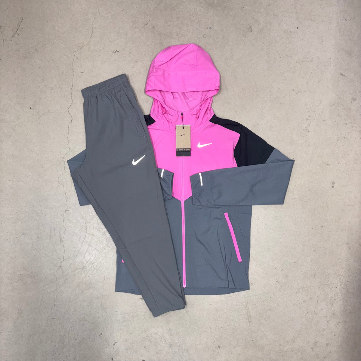 Nike Playful Pink Windrunner Jacket x Grey Challenger Pants