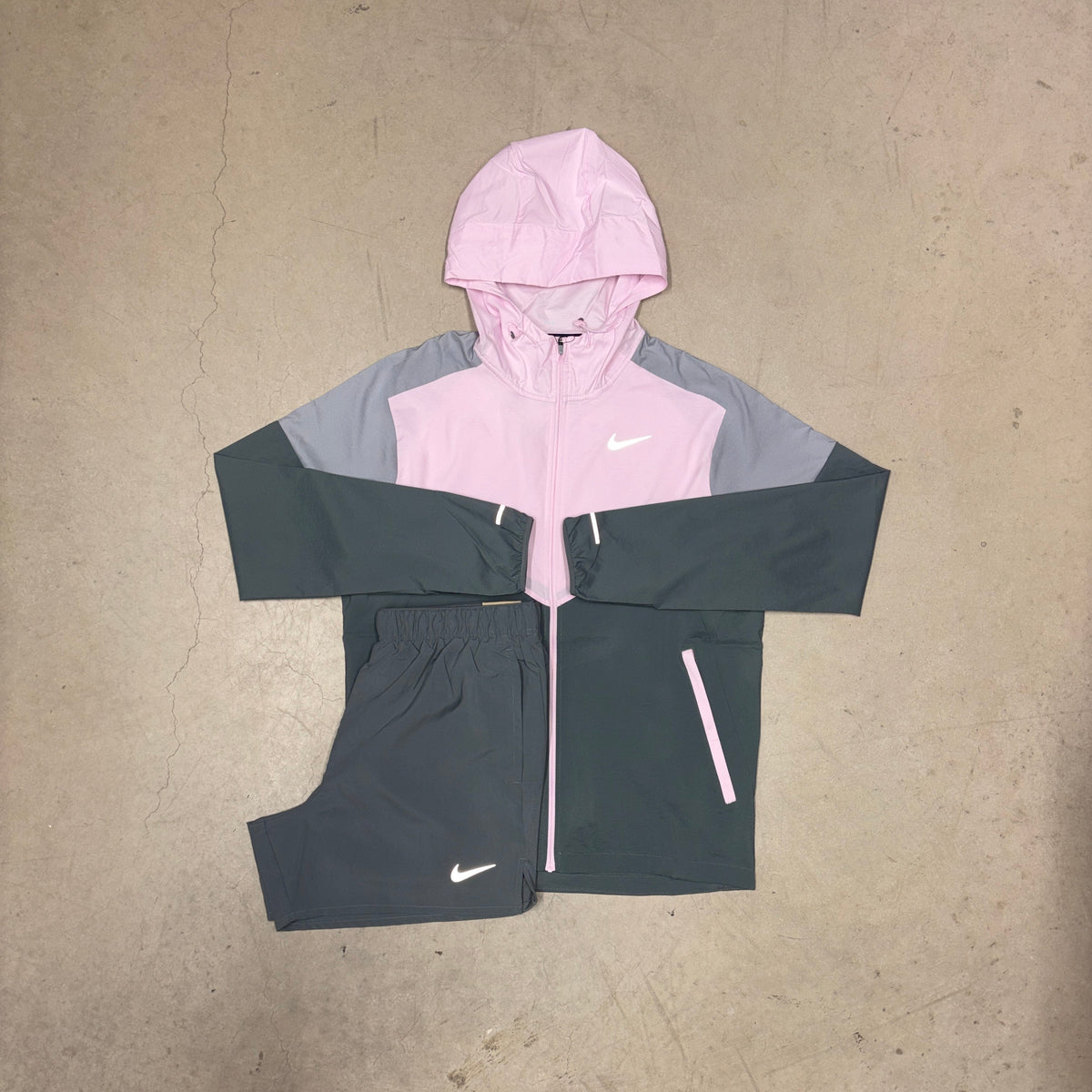 Nike Pink Foam Uv Windrunner x Grey Challenger Shorts
