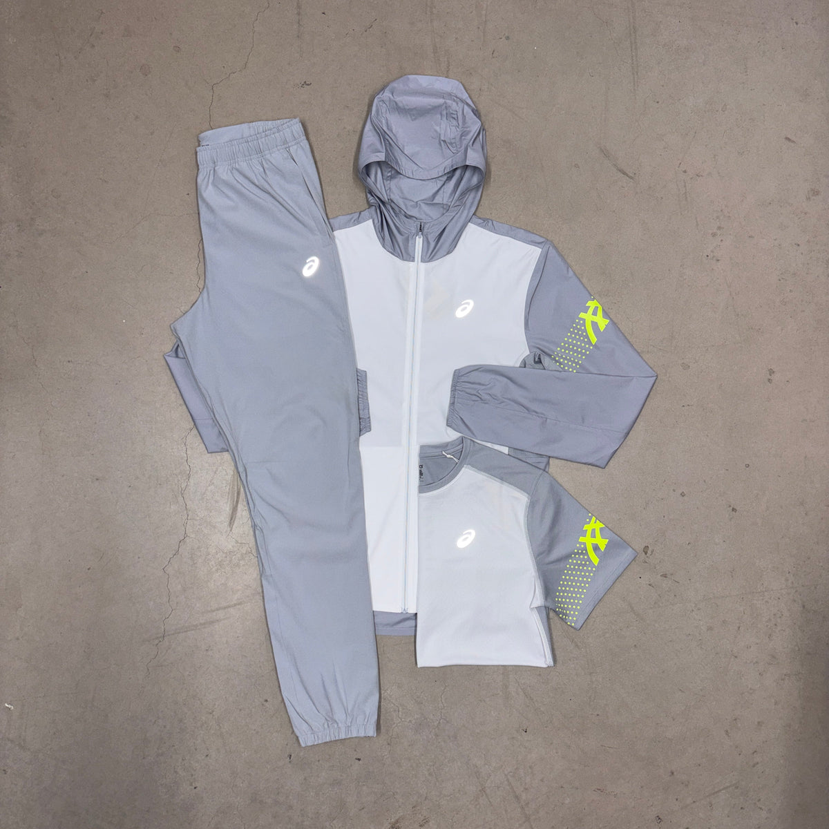 ASICS Grey/White Two Tone AEG Icon x Pants Bundle