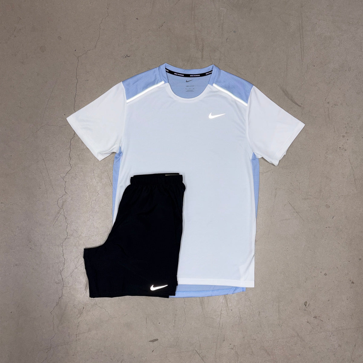 Nike Ice White/Cobalt Bliss Miler x Black Challenger Short