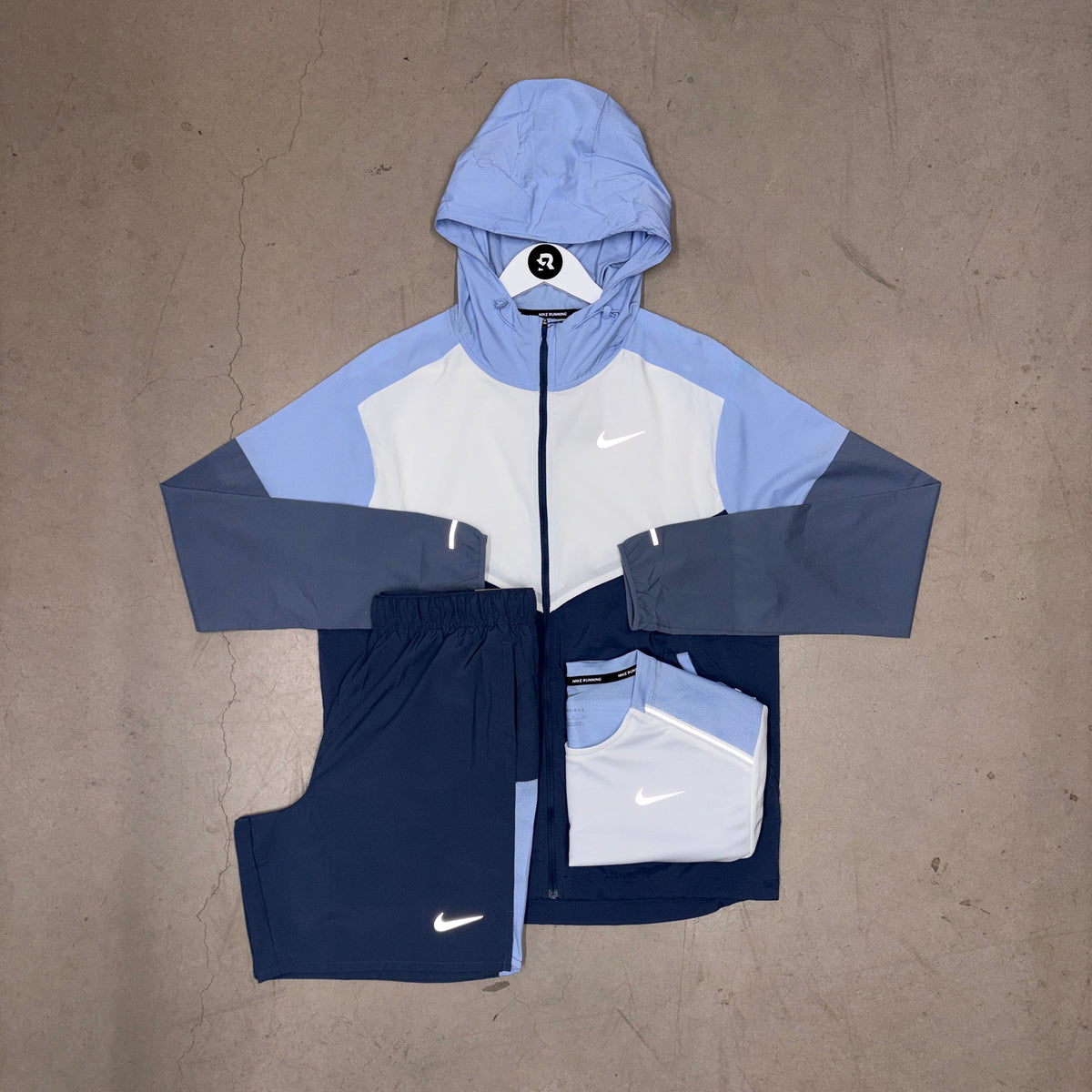 Nike Cobalt Bliss Windrunner Jacket x Ice White/Cobalt Miler Bundle Set