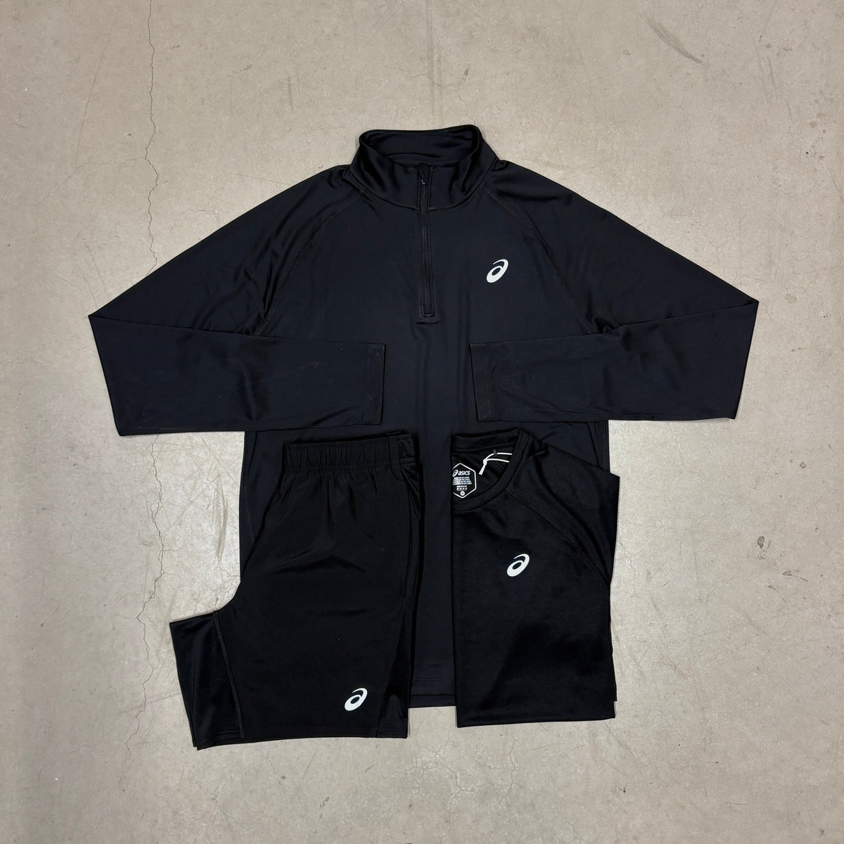 ASICS Black Perfomance 1/4 Zip Full Bundle