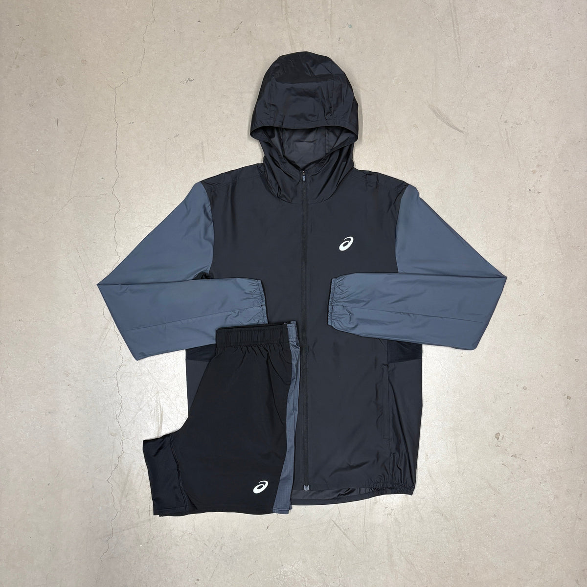 ASICS Black/Grey Core Colour Block Jacket Full Set