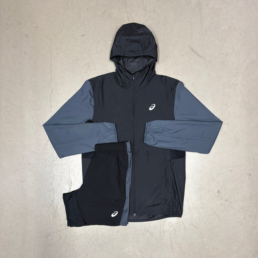 ASICS Black/Grey Core Colour Block Jacket Full Set
