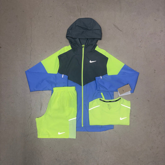 Nike Volt Yellow Multi-Colour Block Windrunner Jacket Full Bundle
